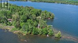 Aerial showing boat dock side - 