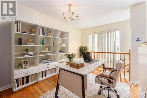 This image has been virtually staged. - 18 Drumso Street, Ottawa, ON - Indoor Photo Showing Office