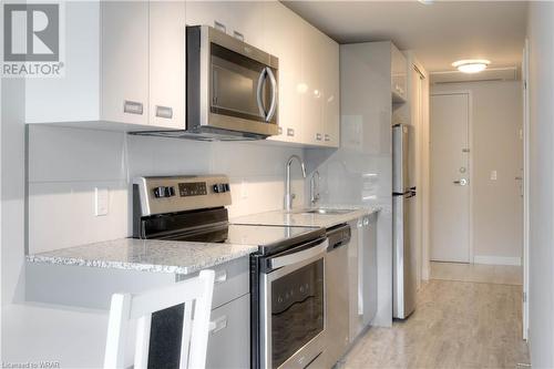 257 Hemlock Street Unit# 415, Waterloo, ON - Indoor Photo Showing Kitchen With Stainless Steel Kitchen With Upgraded Kitchen