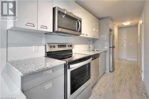 257 Hemlock Street Unit# 415, Waterloo, ON - Indoor Photo Showing Kitchen With Stainless Steel Kitchen With Upgraded Kitchen