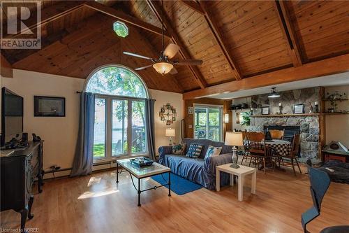 871 Jocko Point Road, North Bay, ON - Indoor Photo Showing Living Room With Fireplace