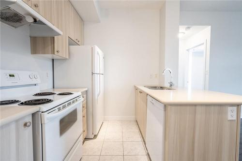 90 Charlton Avenue W|Unit #308, Hamilton, ON - Indoor Photo Showing Kitchen With Double Sink