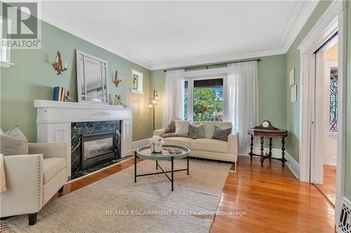 74 Balmoral Avenue S, Hamilton (Delta), ON - Indoor Photo Showing Living Room With Fireplace