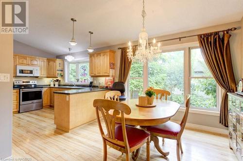 Kitchen Peninsula is great for serving a crowd - 292 Balaklava Street, Paisley, ON - Indoor Photo Showing Dining Room