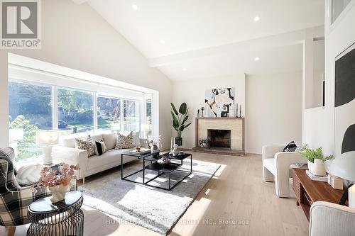 33 Valentine Drive, Toronto (Parkwoods-Donalda), ON - Indoor Photo Showing Living Room With Fireplace