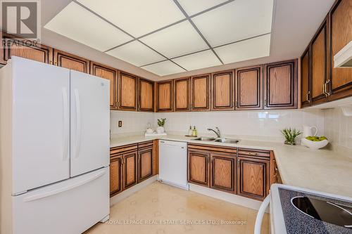 1705 - 2180 Marine Drive, Oakville (Bronte West), ON - Indoor Photo Showing Kitchen With Double Sink