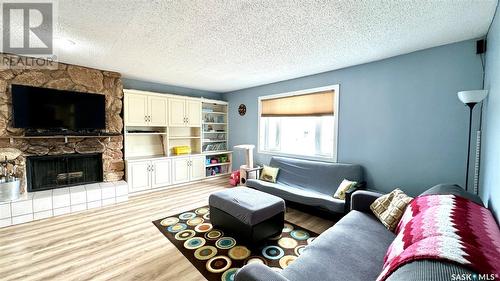 East Davidson Acreage, Arm River Rm No. 252, SK - Indoor Photo Showing Living Room With Fireplace