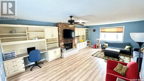 East Davidson Acreage, Arm River Rm No. 252, SK - Indoor Photo Showing Living Room With Fireplace