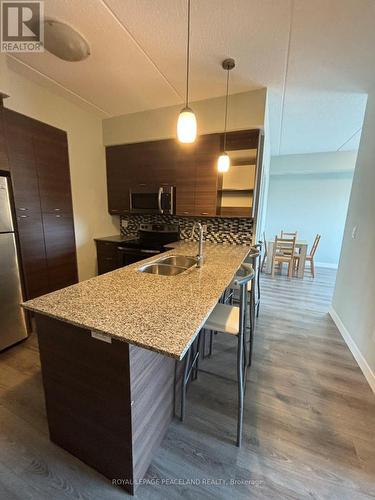 1602 - 318 Spruce Street, Waterloo, ON - Indoor Photo Showing Kitchen With Stainless Steel Kitchen With Double Sink With Upgraded Kitchen