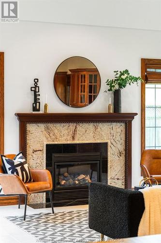 3381 Gundy Park, Windsor, ON - Indoor Photo Showing Living Room With Fireplace