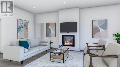 1913 Dolce Vita Avenue East, Kingsville, ON - Indoor Photo Showing Living Room With Fireplace