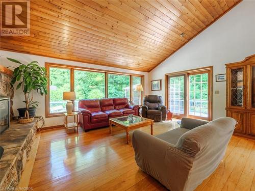 35 Avele Road, South Bruce Peninsula, ON - Indoor Photo Showing Living Room With Fireplace