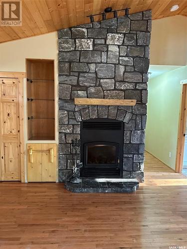 1511 Minayik Crescent, Lac La Ronge, SK - Indoor Photo Showing Living Room With Fireplace