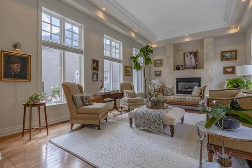 35 Sweetman Drive, Dundas, ON - Indoor Photo Showing Living Room With Fireplace