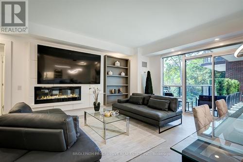 301 - 3 Southvale Drive, Toronto (Leaside), ON - Indoor Photo Showing Living Room With Fireplace