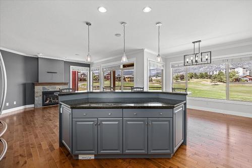 2302 Pine Vista Place, West Kelowna, BC - Indoor Photo Showing Kitchen With Fireplace