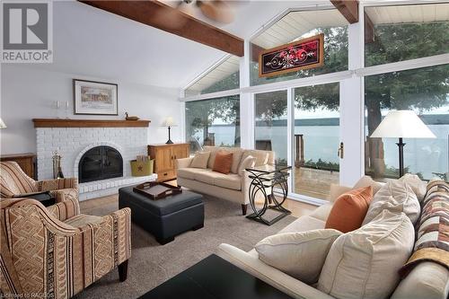 2 1St Ave, South Bruce Peninsula, ON - Indoor Photo Showing Living Room With Fireplace