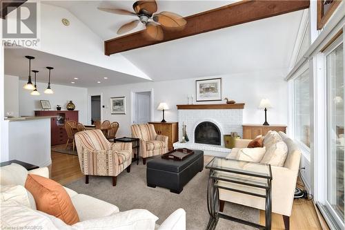 2 1St Ave, South Bruce Peninsula, ON - Indoor Photo Showing Living Room With Fireplace