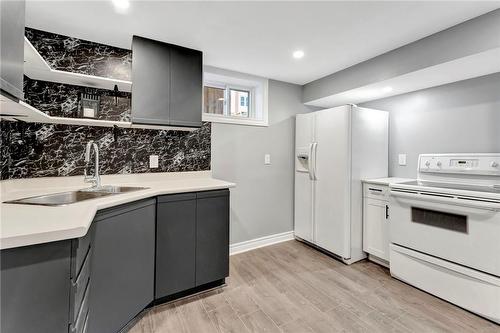 Basement Kitchenette - 77 Inchlee Drive, Hamilton, ON - Indoor Photo Showing Kitchen With Double Sink