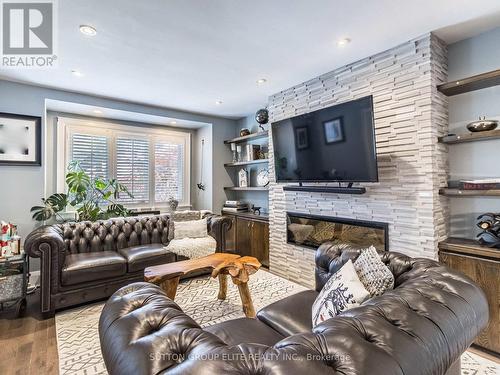 461 Donlands Avenue, Toronto (East York), ON - Indoor Photo Showing Living Room With Fireplace