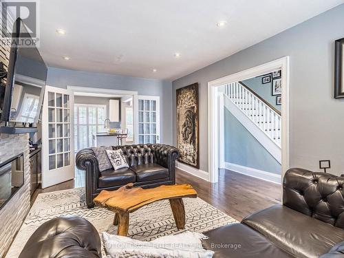 461 Donlands Avenue, Toronto (East York), ON - Indoor Photo Showing Living Room With Fireplace