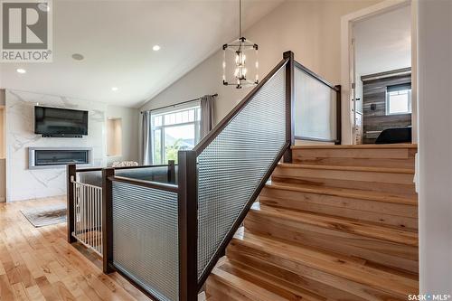 722 Crystal Springs Drive, Warman, SK - Indoor Photo Showing Other Room With Fireplace