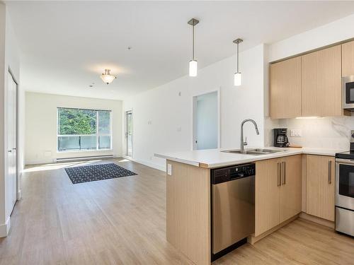 105-3070 Kilpatrick Ave, Courtenay, BC - Indoor Photo Showing Kitchen With Stainless Steel Kitchen With Double Sink With Upgraded Kitchen