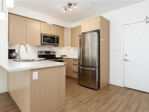 105-3070 Kilpatrick Ave, Courtenay, BC - Indoor Photo Showing Kitchen With Stainless Steel Kitchen With Double Sink