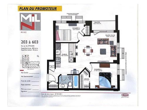 Plan (croquis) - 503-245 Rue Maguire, Montréal (Le Plateau-Mont-Royal), QC - Other