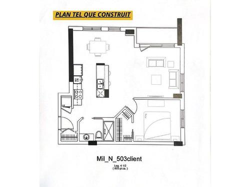 Plan (croquis) - 503-245 Rue Maguire, Montréal (Le Plateau-Mont-Royal), QC - Other