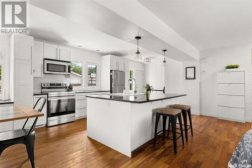 2837 23Rd Avenue, Regina, SK - Indoor Photo Showing Kitchen With Stainless Steel Kitchen With Upgraded Kitchen