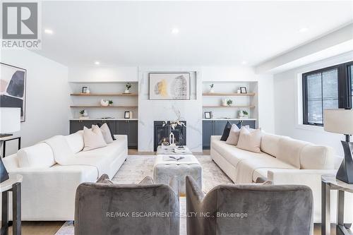 3111 Cemetery Road, Hamilton (Binbrook), ON - Indoor Photo Showing Living Room With Fireplace