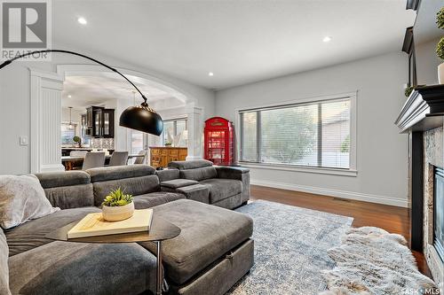 636 Beechdale Terrace, Saskatoon, SK - Indoor Photo Showing Living Room With Fireplace