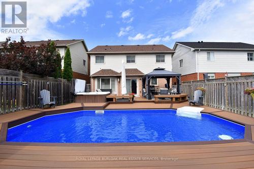 94 Grindstone Way, Hamilton (Waterdown), ON - Outdoor With Above Ground Pool With Deck Patio Veranda With Exterior