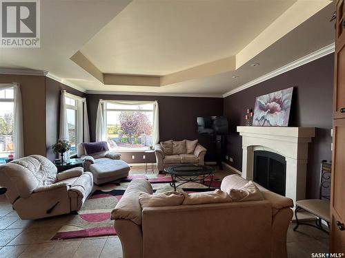 Mantei/Seeman Acreage, Estevan Rm No. 5, SK - Indoor Photo Showing Living Room With Fireplace