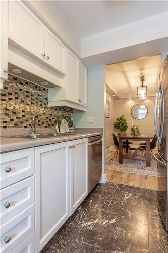 174 Herkimer Street|Unit #304, Hamilton, ON - Indoor Photo Showing Kitchen With Double Sink