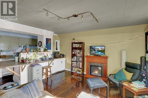 201 5Th Avenue, Caronport, SK - Indoor Photo Showing Living Room With Fireplace