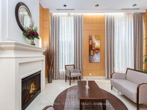 1408-8 Mckee Ave, Toronto, ON - Indoor Photo Showing Living Room With Fireplace