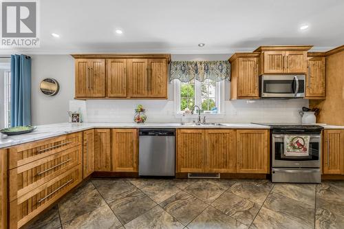 14 Tobins Road, Conception Bay South, NL - Indoor Photo Showing Kitchen With Double Sink