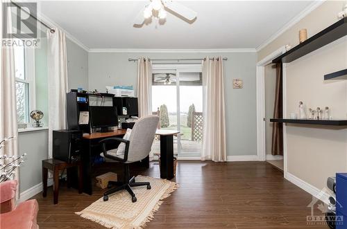 The formal dining room is now being used as a home office.  Lots of light here too! - 1560 South Mcnaughton Road, Admaston, ON - Indoor Photo Showing Office