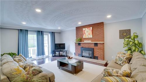 66 Glen Cannon Drive, Stoney Creek, ON - Indoor Photo Showing Living Room With Fireplace