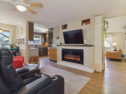 3077 Brittany Dr, Colwood, BC - Indoor Photo Showing Living Room With Fireplace