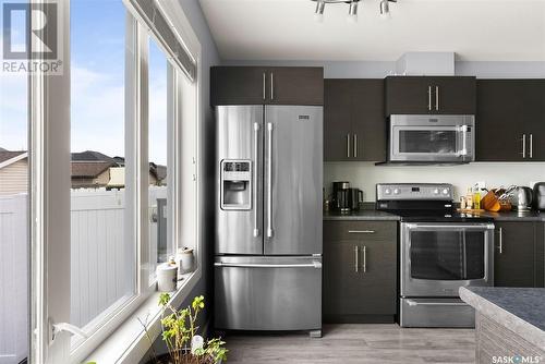 3473 Green Lavender Drive, Regina, SK - Indoor Photo Showing Kitchen With Stainless Steel Kitchen