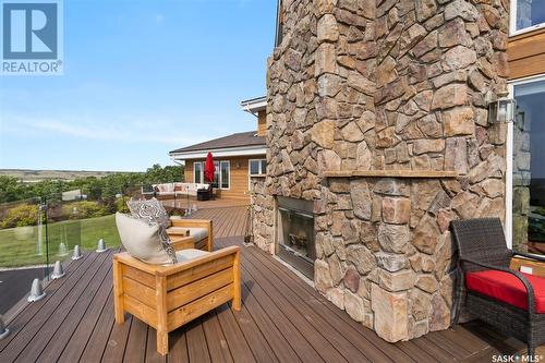 Lumsden Leach Acreage, Lumsden Rm No. 189, SK - Outdoor With Fireplace With Deck Patio Veranda