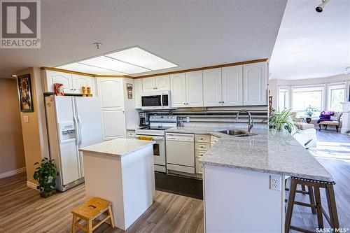 403 544 River Street E, Prince Albert, SK - Indoor Photo Showing Kitchen With Double Sink