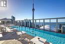 3011 - 88 Blue Jays Way, Toronto, ON  - Outdoor With In Ground Pool With View 
