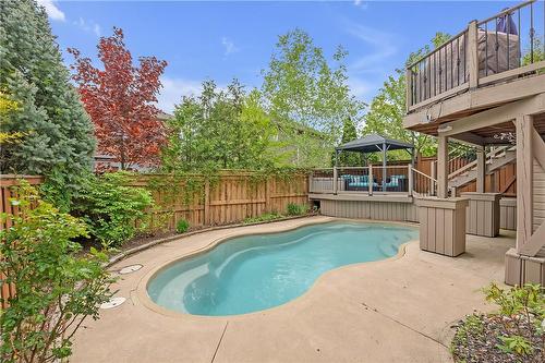55 Livingstone Drive, Dundas, ON - Outdoor With In Ground Pool With Deck Patio Veranda With Backyard