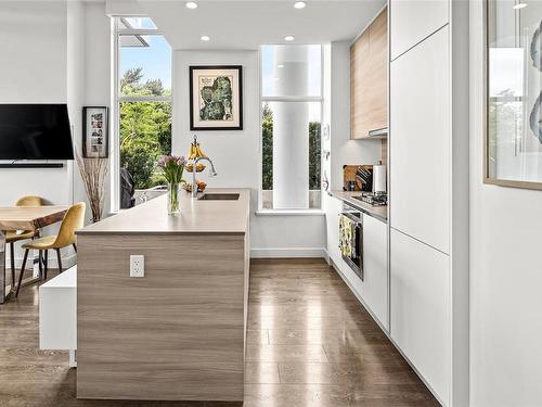 103-60 Saghalie Rd, Victoria, BC - Indoor Photo Showing Kitchen With Upgraded Kitchen