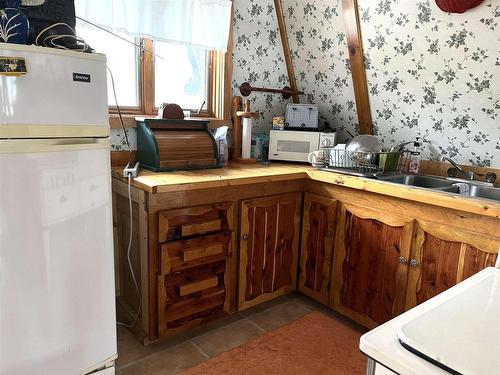 399 Oak Grove Road, Rainy River, ON - Indoor Photo Showing Kitchen With Double Sink