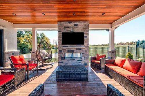 3122 Cedar Springs Road, Burlington, ON -  With Fireplace With Deck Patio Veranda With Exterior